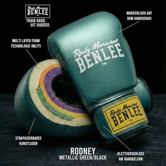 Benlee Rodney Bokshandschoenen - Metallic Groen/Zwart - Kunstleer