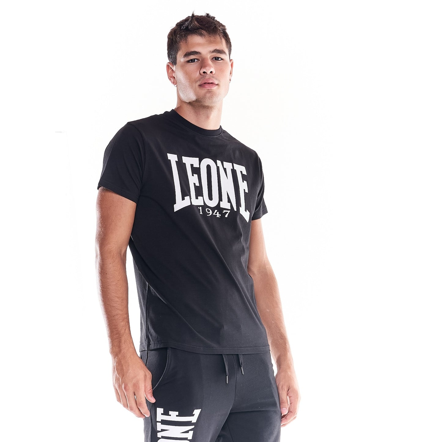 Leone 1947 BIG LOGO T-Shirt Heren - Zwart