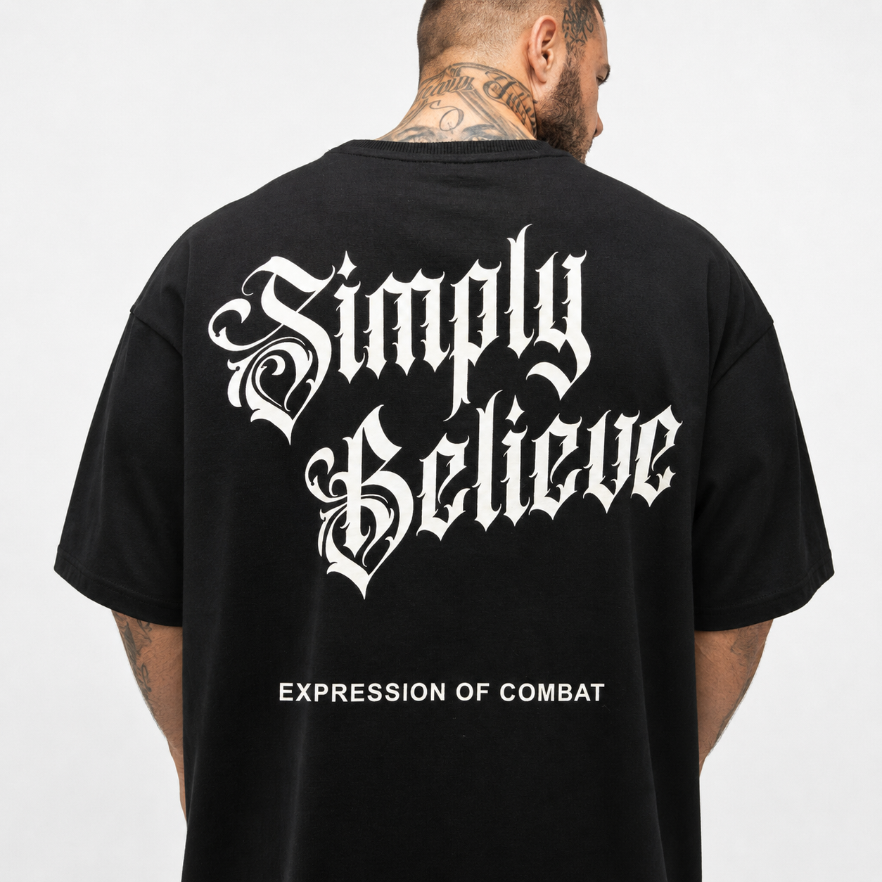 Tapout SIMPLY BELIEVE Oversized T-Shirt Unisex - Zwart