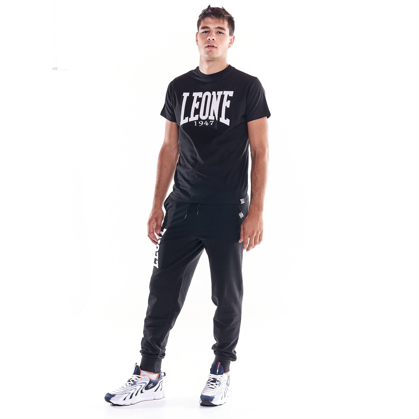Leone 1947 BIG LOGO T-Shirt Heren - Zwart