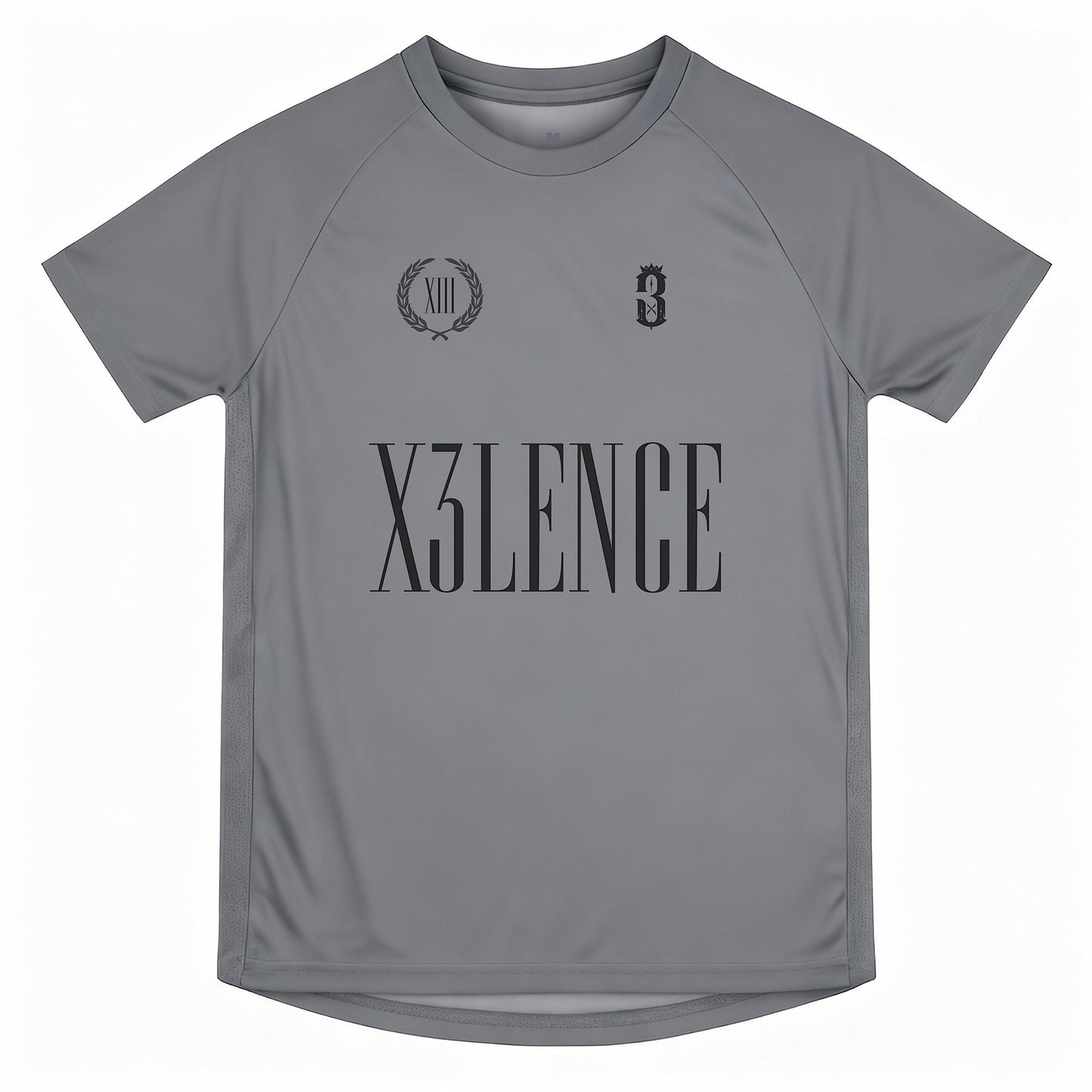 Training T-shirt Unisex – Performance – Sneldrogend Polyester – Grijs – X3LENCE