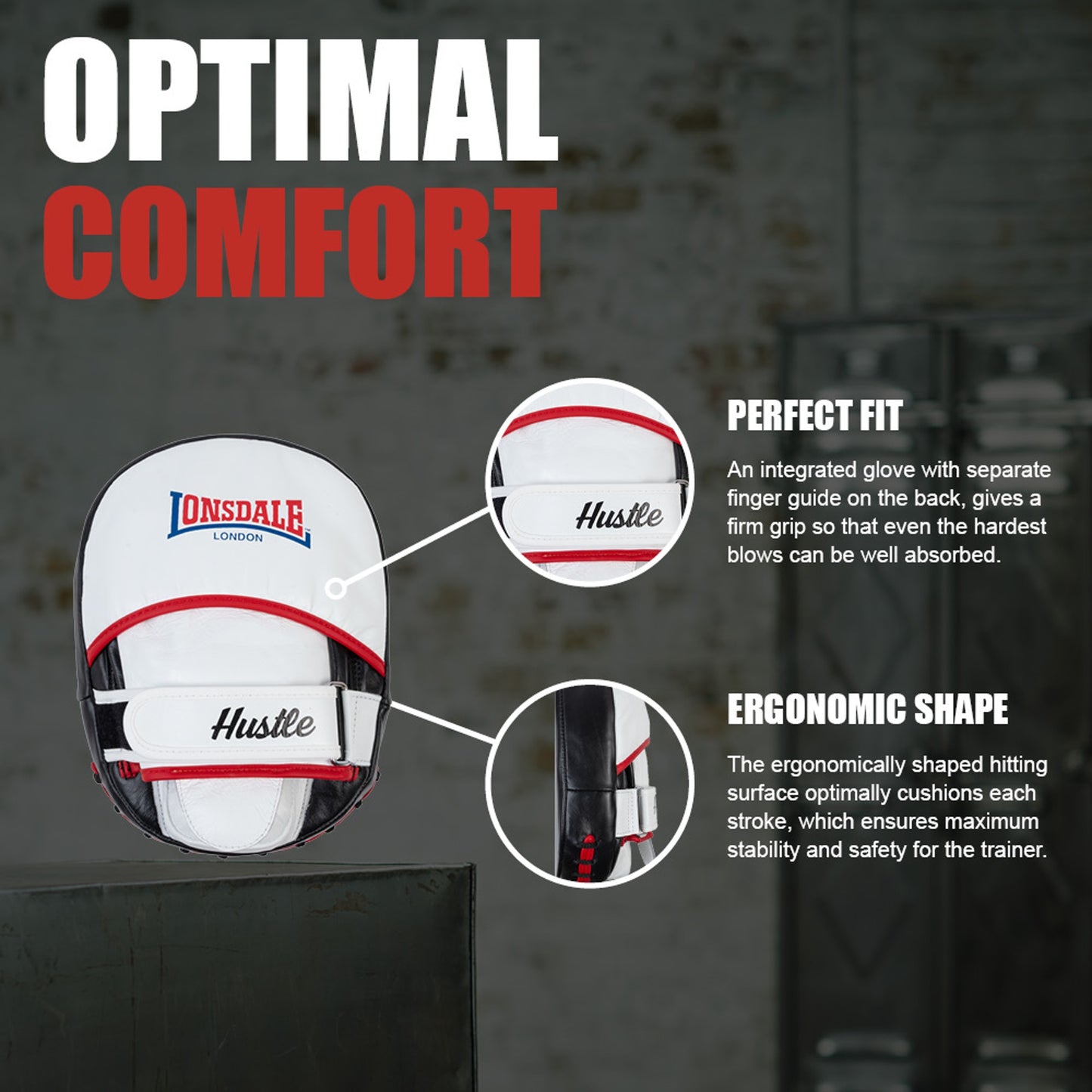 Lonsdale Hustle Focus Mitts- Echt Leer