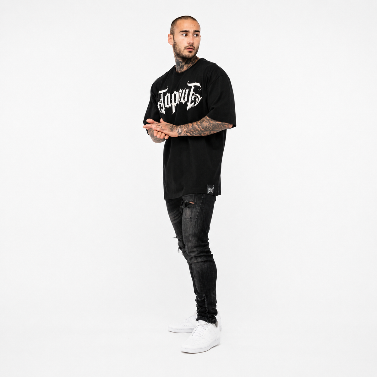 Tapout SIMPLY BELIEVE Oversized T-Shirt Unisex - Zwart