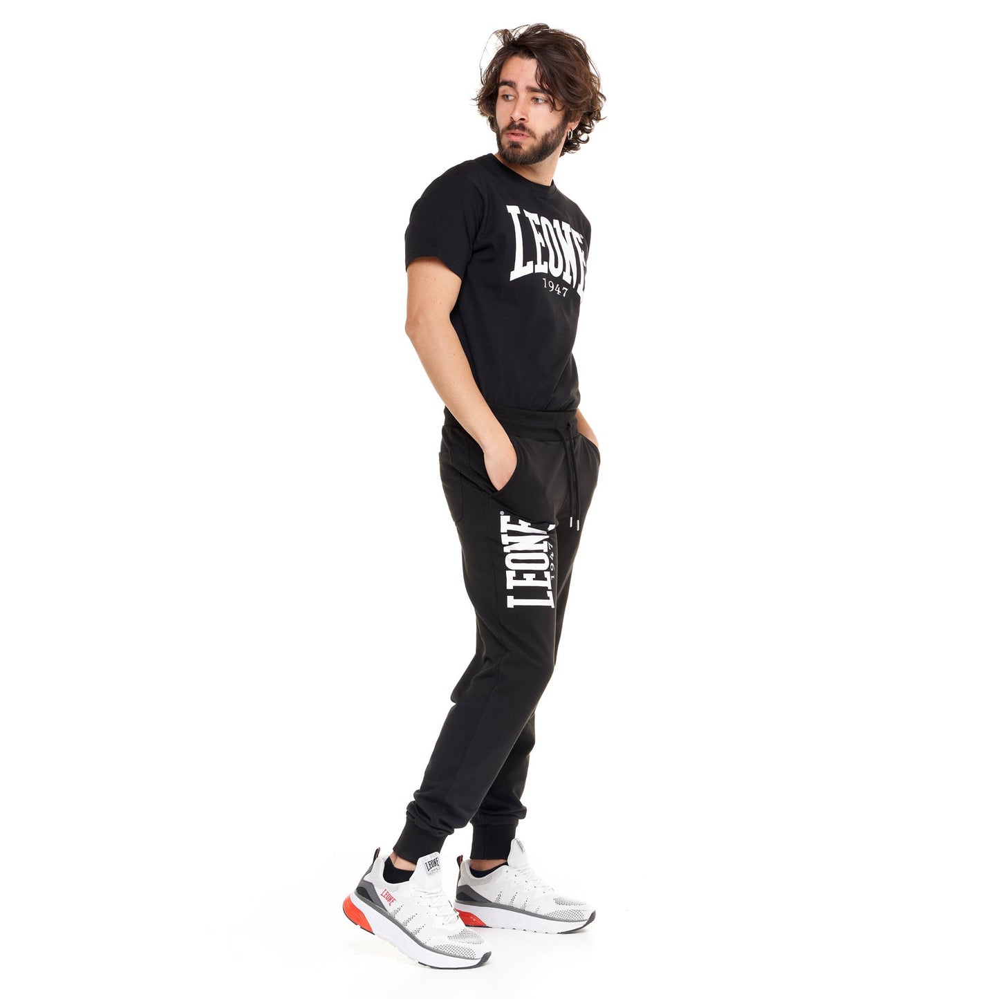 Leone 1947 BIG LOGO Joggingbroek Heren - Zwart