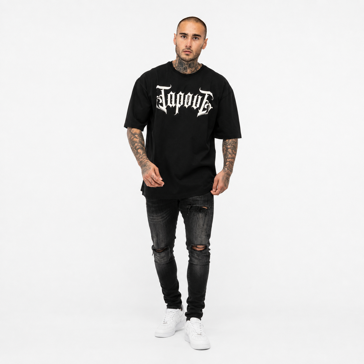 Tapout SIMPLY BELIEVE Oversized T-Shirt Unisex - Zwart