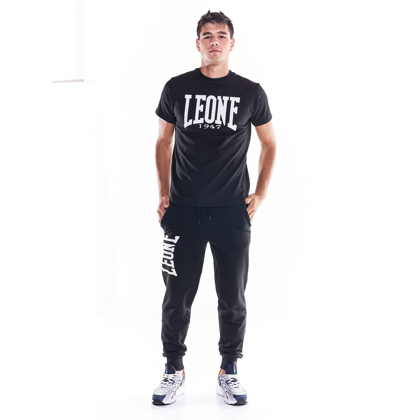 Leone 1947 BIG LOGO T-Shirt Heren - Zwart